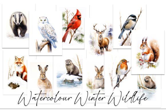 Download Watercolour Winter Wildlife Digital Art - Wildlife Collection