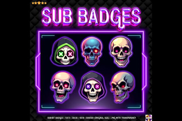 Download Skull Sub Badge for Twitch, Discord - Twitch Collection