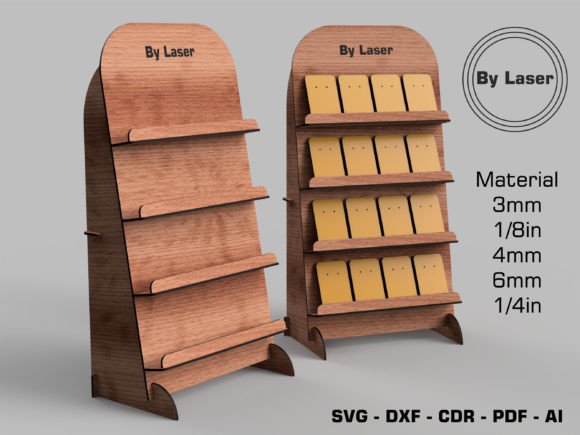 Download 4 Layer Earring Display Laser Cut Stand - Display Collection