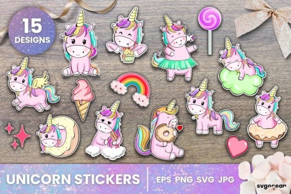 Download Kawaii Unicorn Printable Stickers Cricut - Cricut Collection