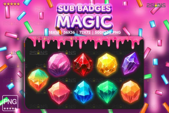 Download 9 Magic Sub Badges GEM Сrystal Twitch - Twitch Collection