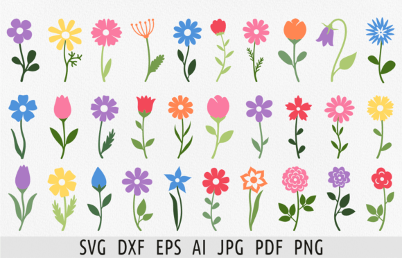 Download Flat Flower Svg Bundle Floral Cricut Svg - Cricut Collection