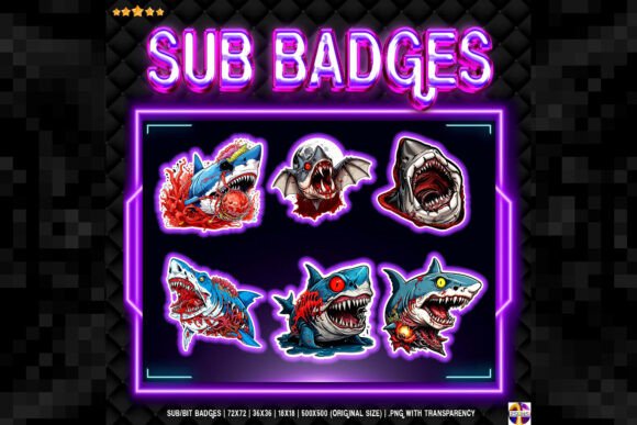 Download Shark Zombie Sub Badge for Twitch - Twitch Collection