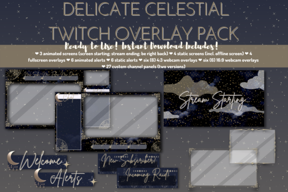Download Delicate Celestial Twitch Stream Package - Twitch Collection