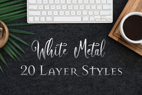 Download White Metal - 20 Layer Styles for PS - Layer styles Collection