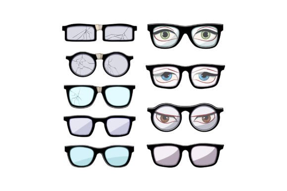 Download Geek Glasses Set Cartoon - Geek Collection